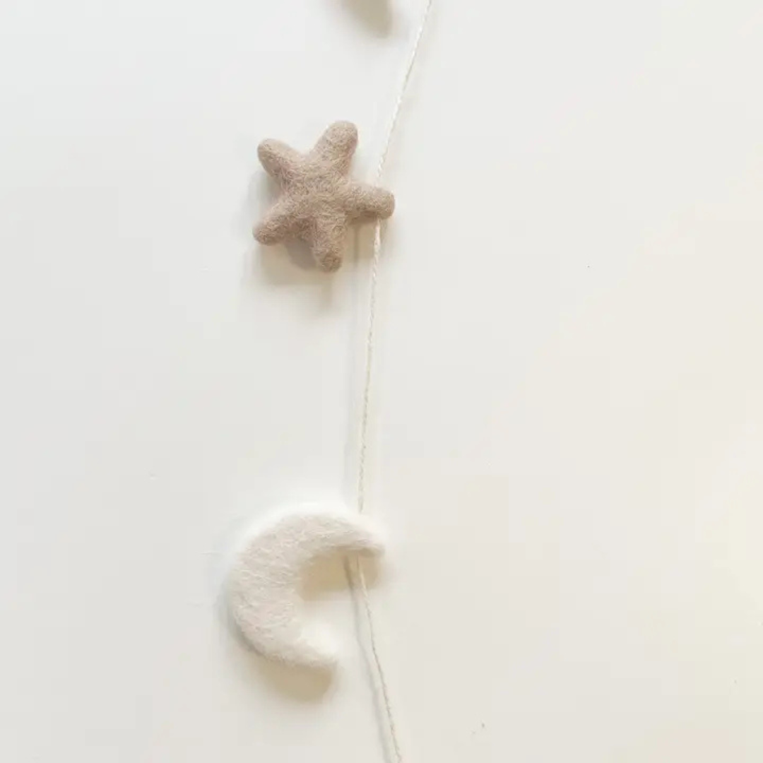 Guirlande feutrine étoile et lune