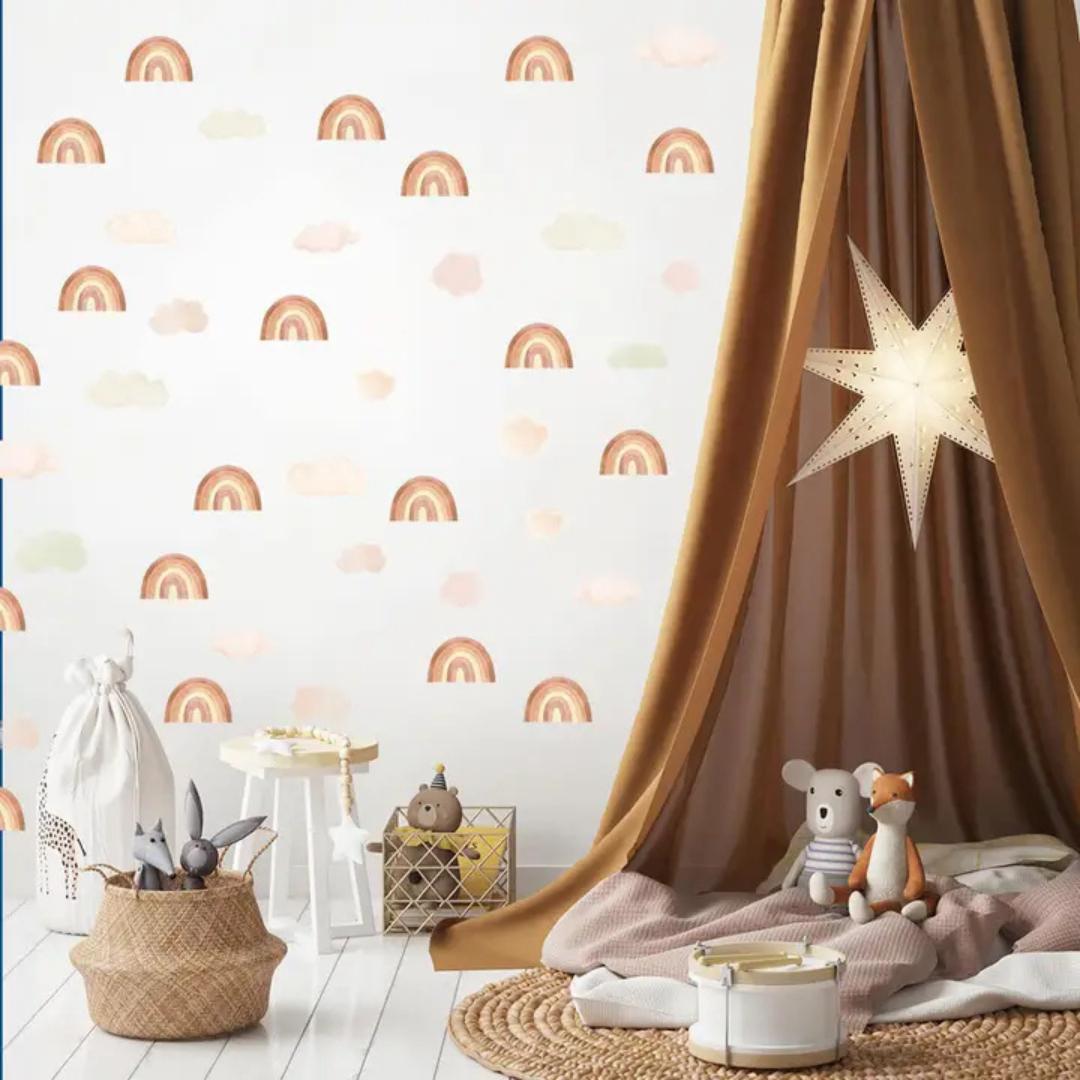 Sticker Arc-en-ciel Terracotta & Nuage Beige