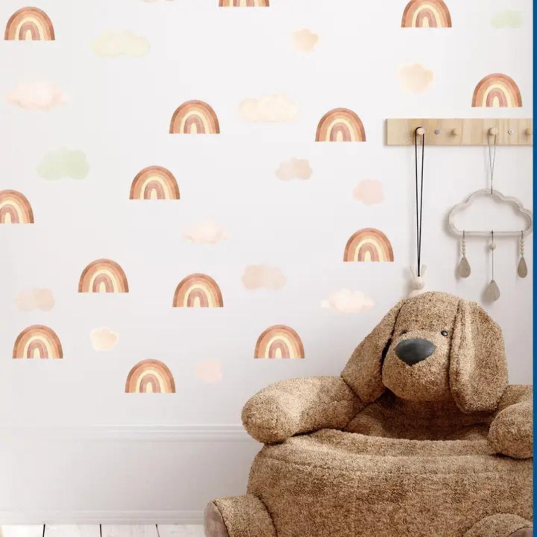 Sticker Arc-en-ciel Terracotta & Nuage Beige