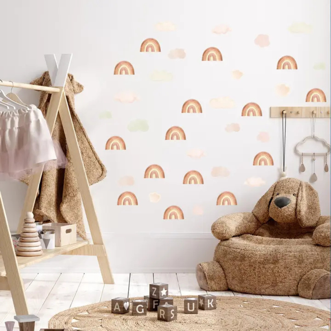 Sticker Arc-en-ciel Terracotta & Nuage Beige
