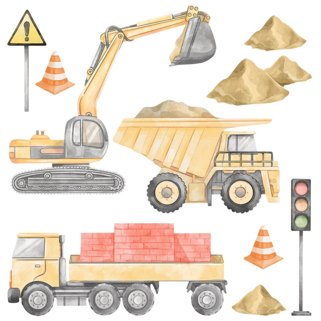 Sticker enfant chantier pelleteuse