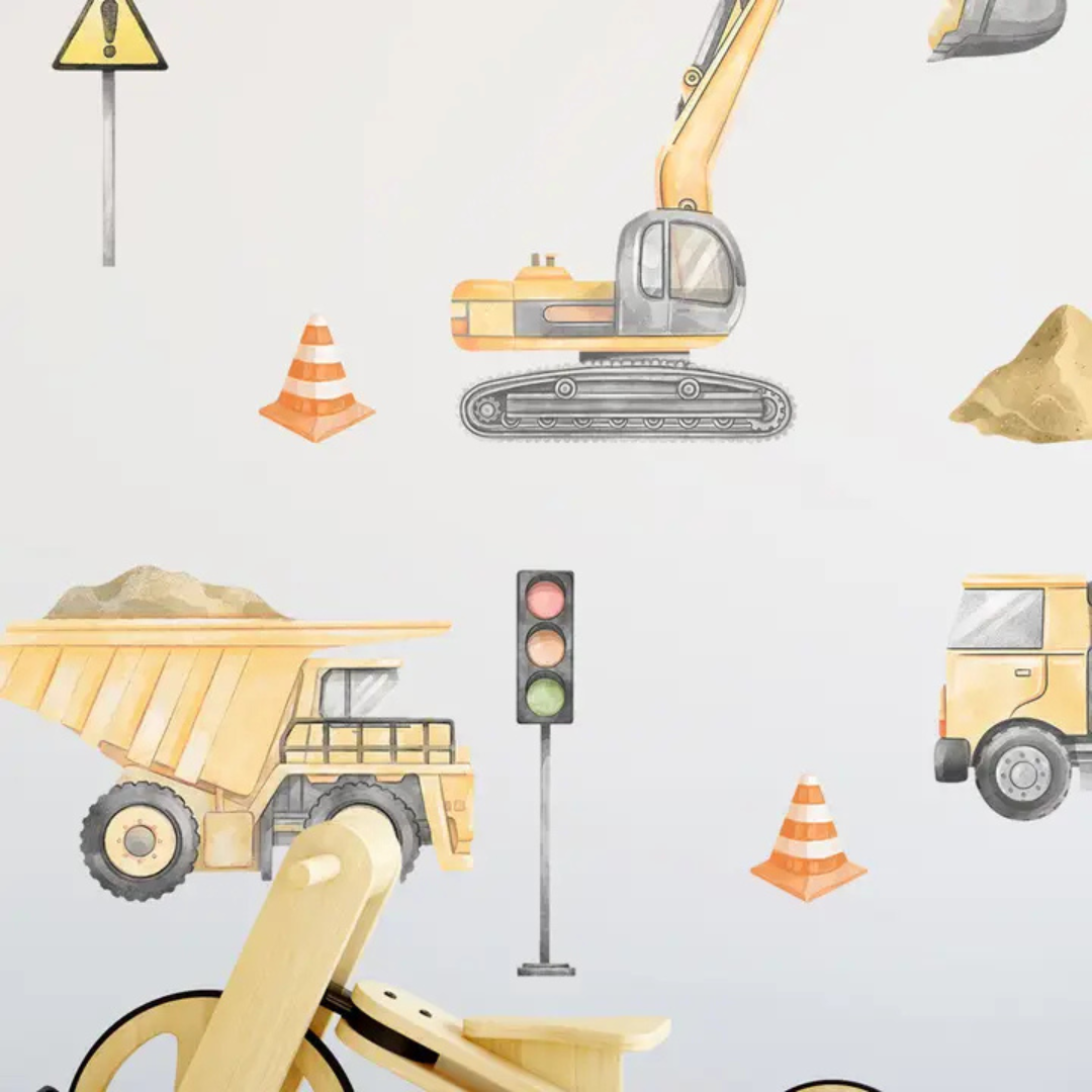 Sticker enfant chantier pelleteuse