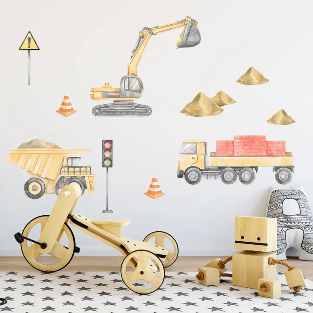 Sticker enfant chantier pelleteuse