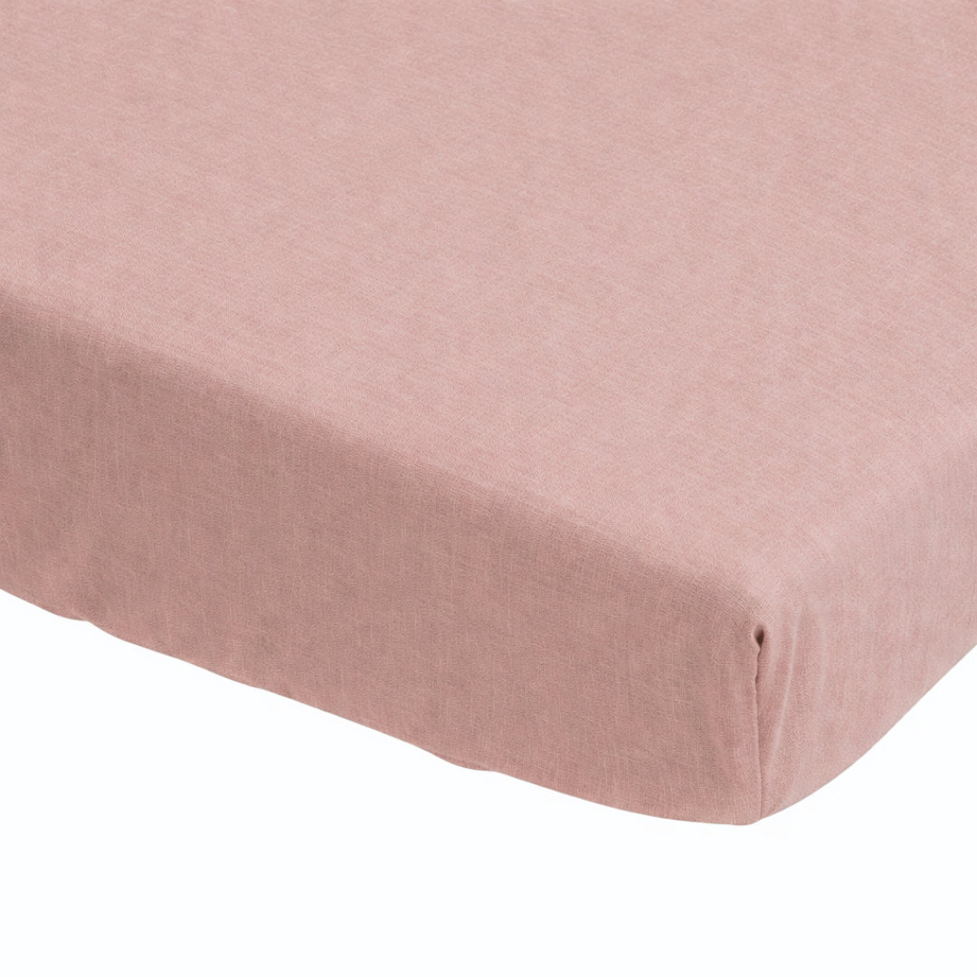 Drap housse enfant rose thé