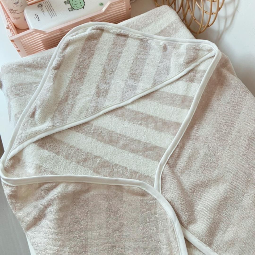 Cape de bain bébé Beige & Ecru