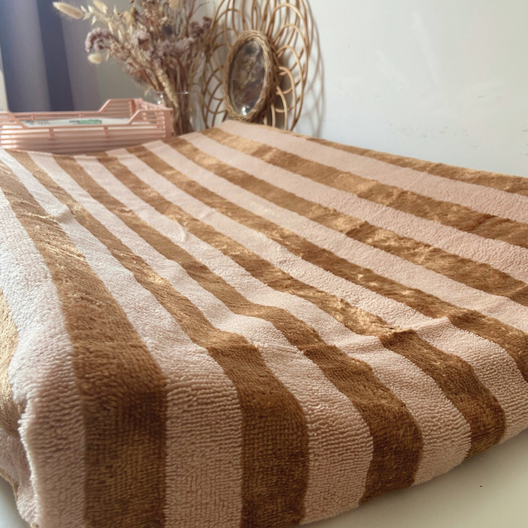 Housse matelas à langer éponge Caramel & rose