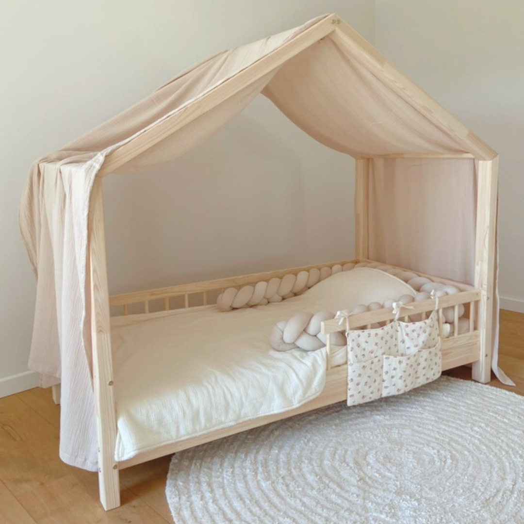 Ciel de lit cabane Beige