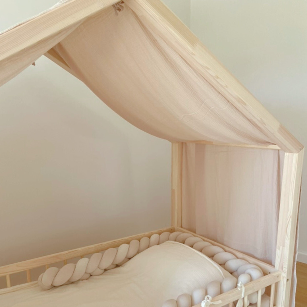 Ciel de lit cabane Beige
