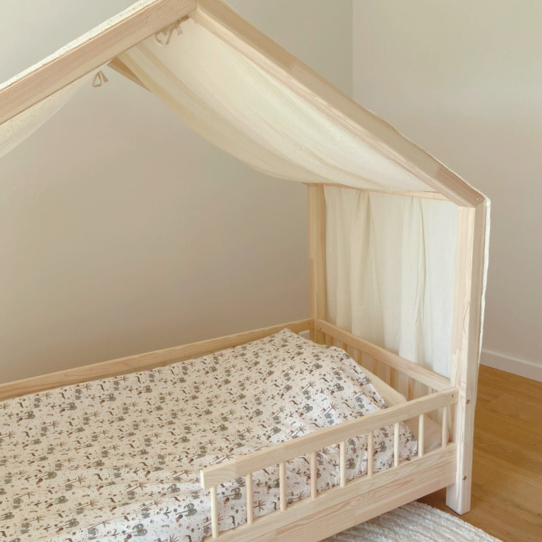 Cabinebedhemel Ecru gouden stippen