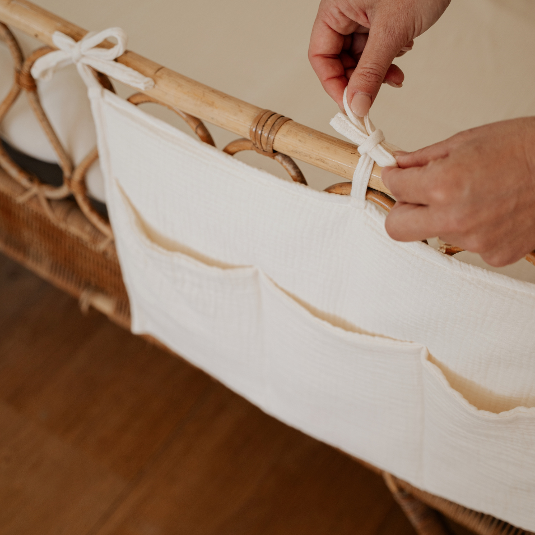 Pochette de rangement lit - Ecru