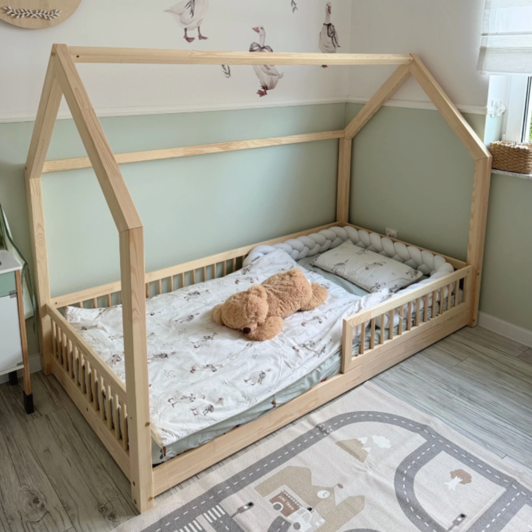Montessori cabinebed met Pia-barrière 90x190cm