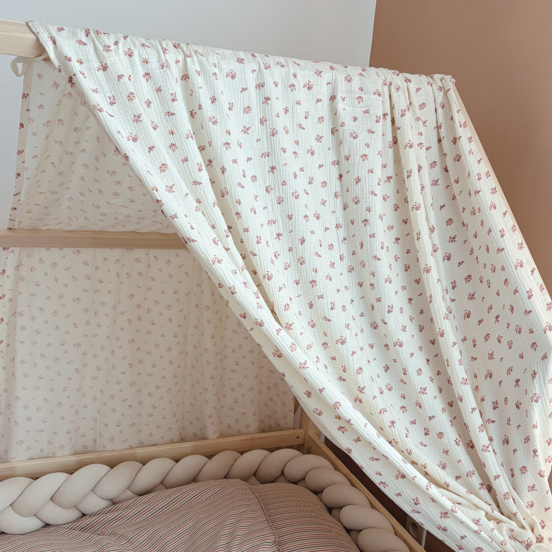 Ciel de lit cabane fleuri HAVA