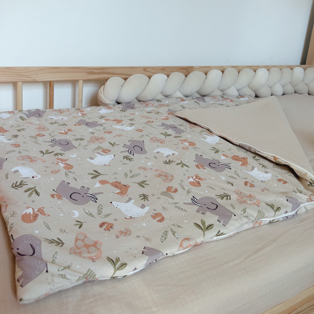 Sac de couchage enfant animaux beige