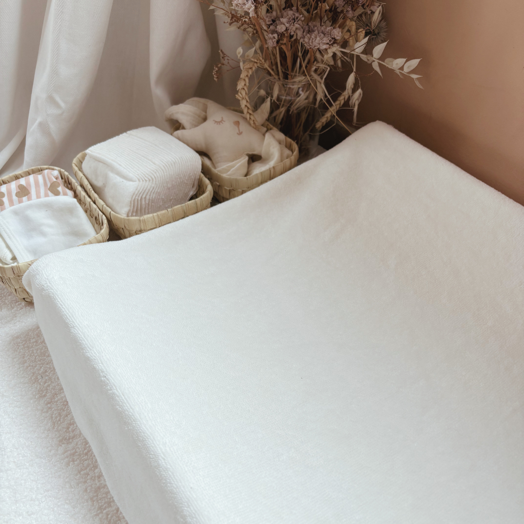 Housse matelas à langer éponge Ecru