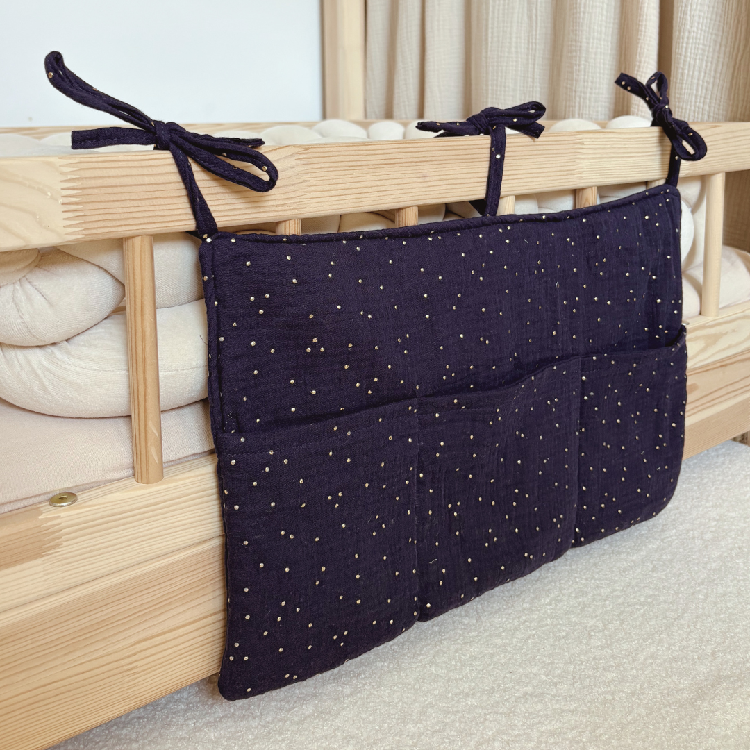 Pochette de rangement lit Bleu nuit or
