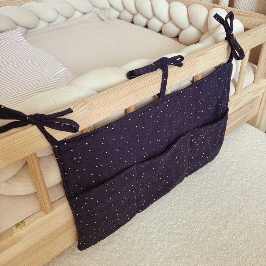 Pochette de rangement lit Bleu nuit or