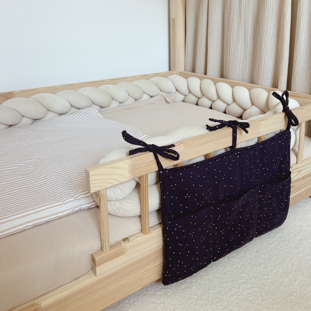 Pochette de rangement lit Bleu nuit or