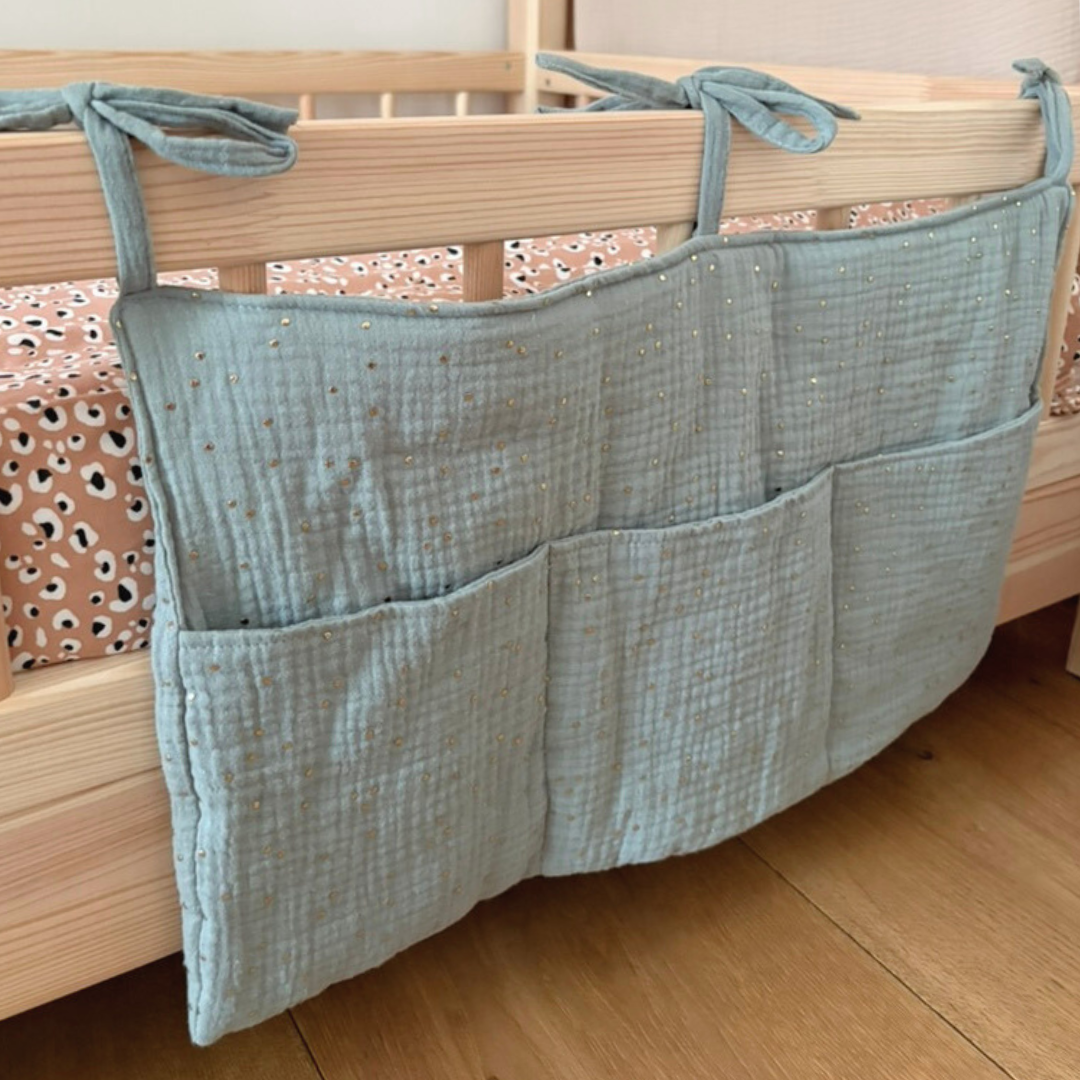 Pochette de rangement lit Vert de gris or