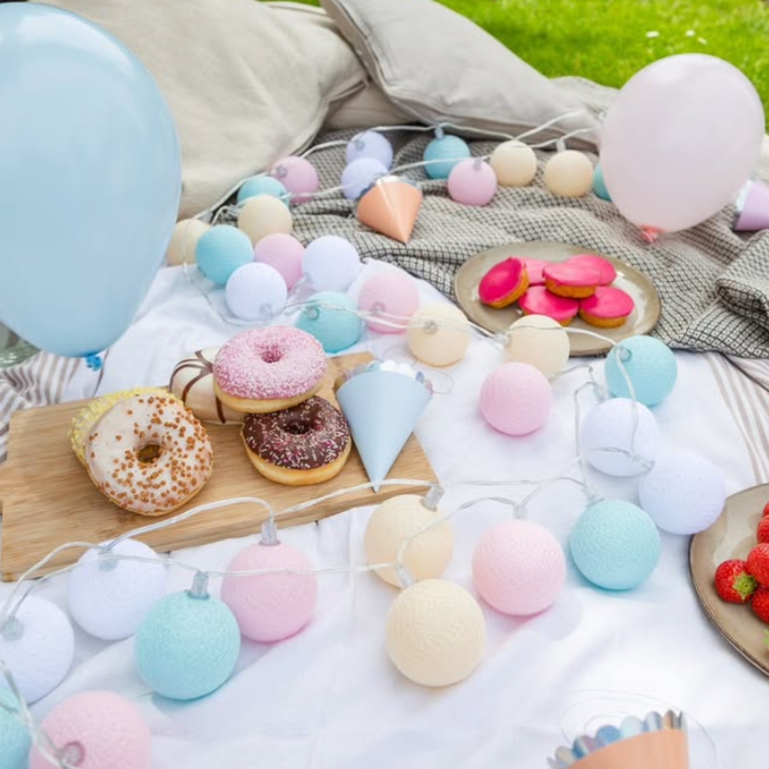 Guirlande lumineuse LED - Pastel rose jaune vert