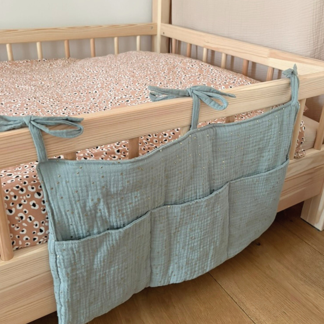 Pochette de rangement lit Vert de gris or