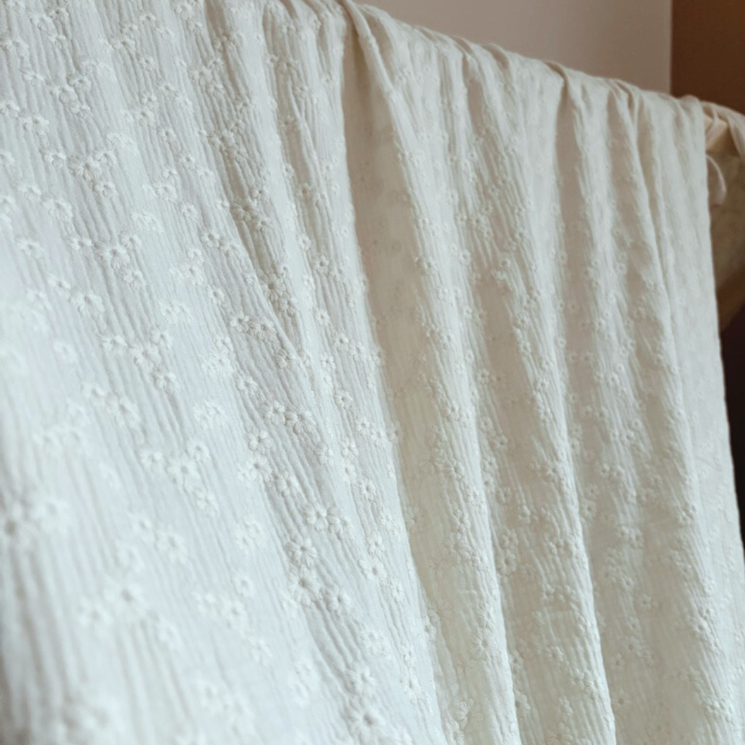 Set van 2 ecru hemelbedden met gouden stippen