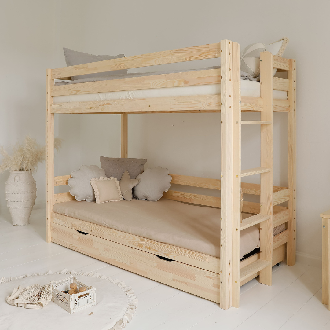 Lit superposé enfant avec tiroir 90x190cm