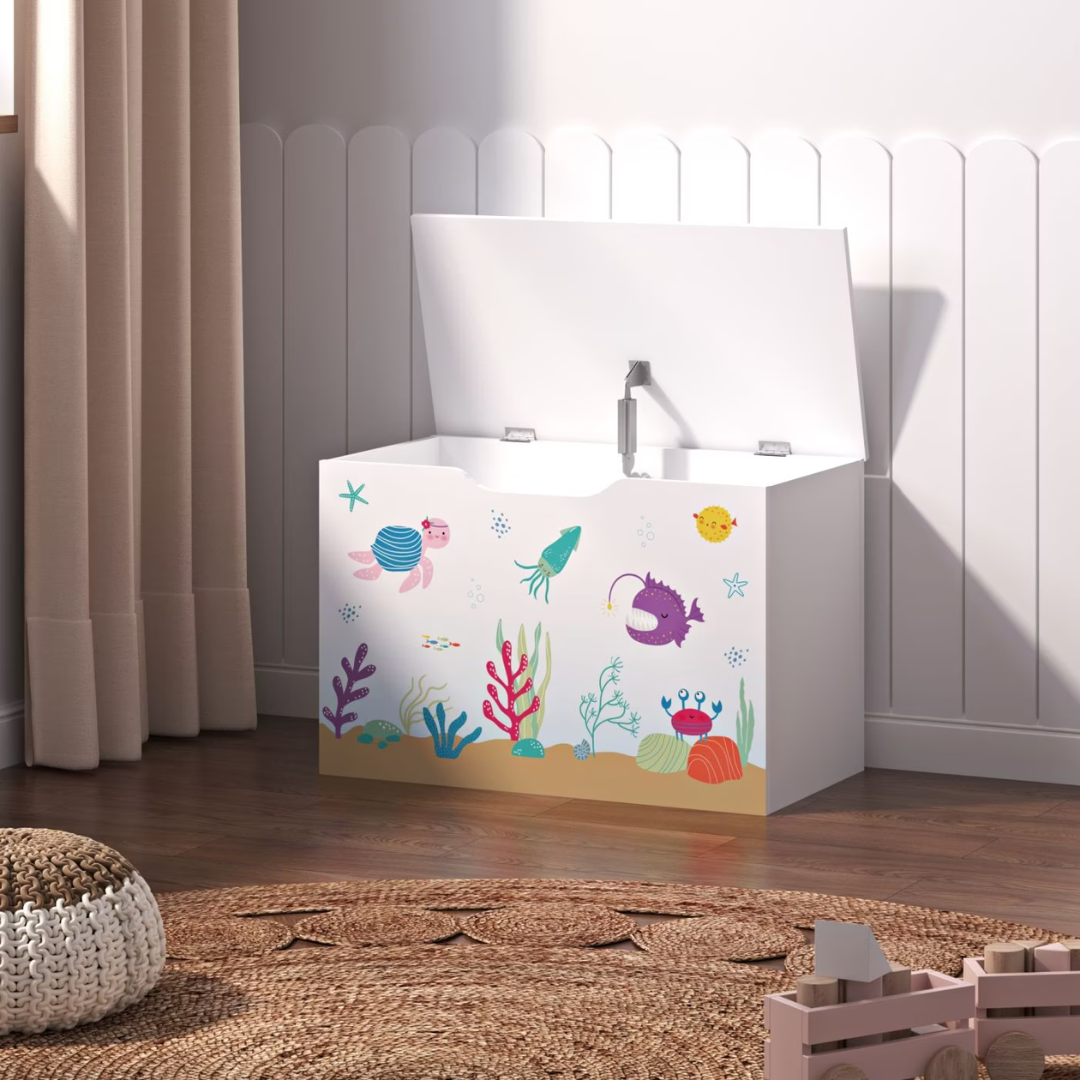 Coffre à jouets de rangement Océan