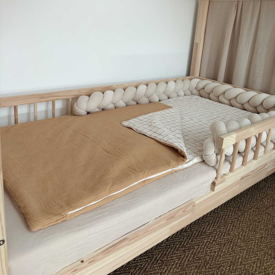 Sac de couchage enfant carreaux Marcel camel