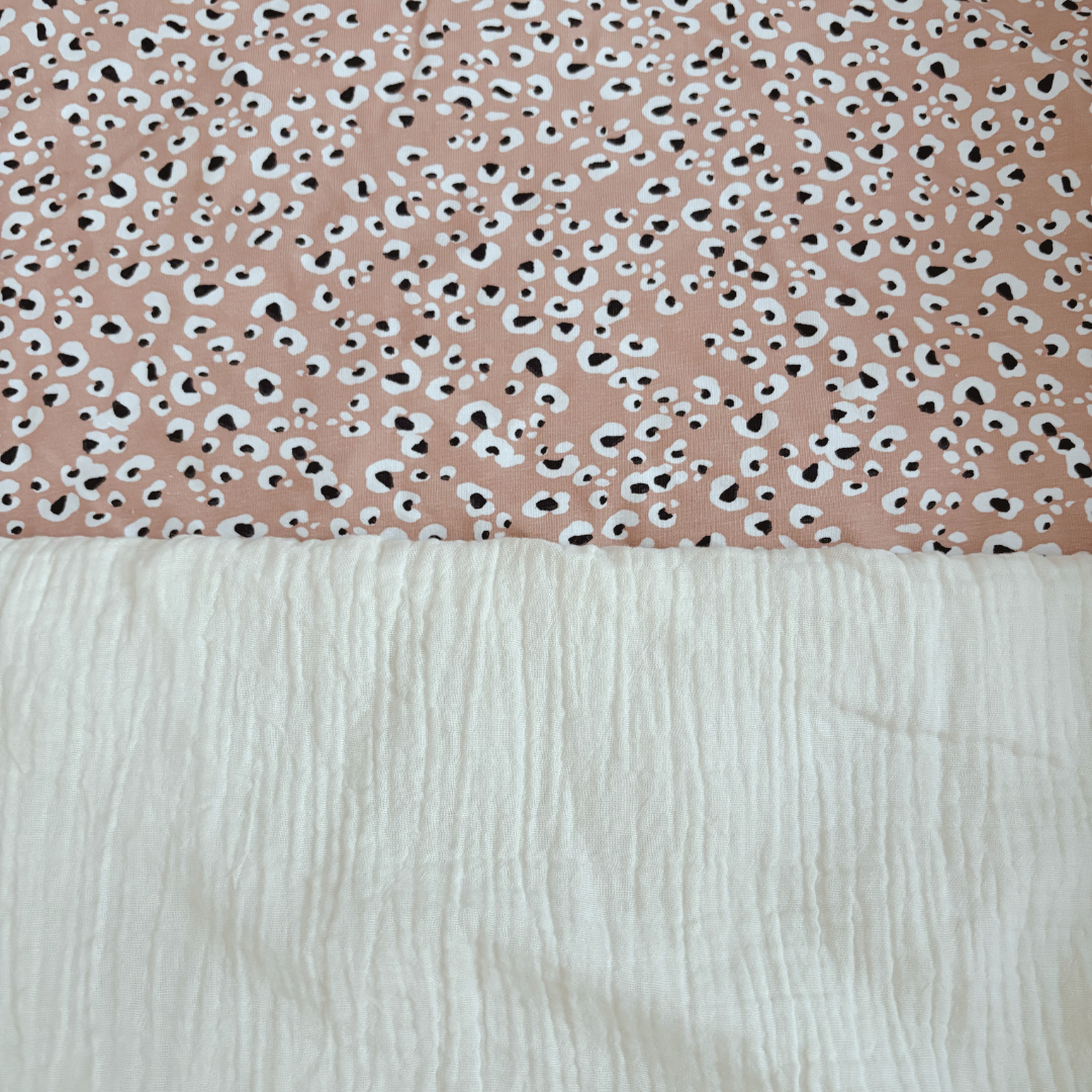 Sac de couchage enfant leopard rose Ecru