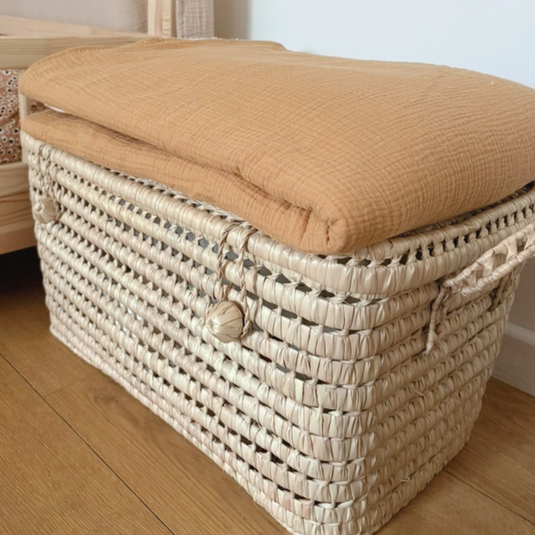 Couverture enfant gaze de coton Camel