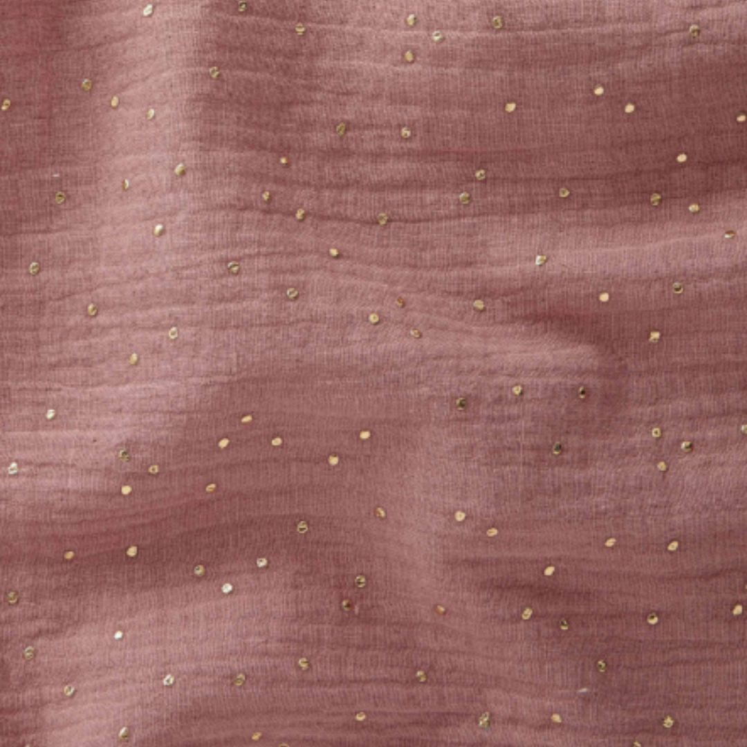 Ciel de lit cabane (pack de 2) Rose pois dorés