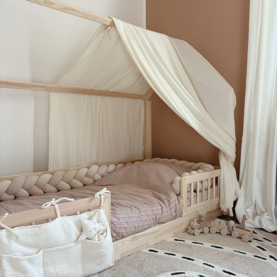 Ciel de lit cabane Ecru 80x160cm