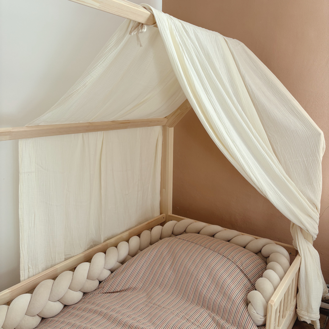 Ciel de lit cabane Ecru 80x160cm