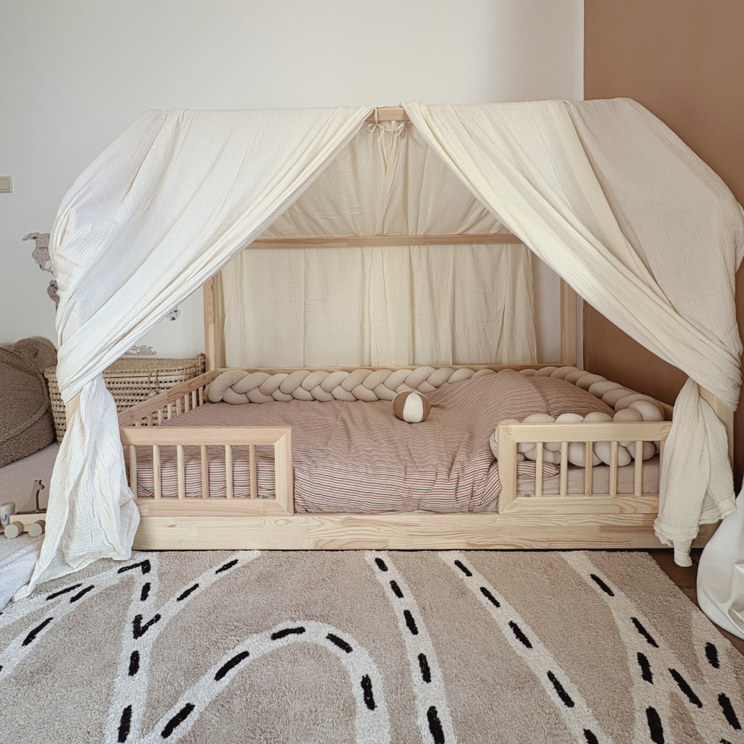 Ciel de lit cabane (pack de 2) Ecru