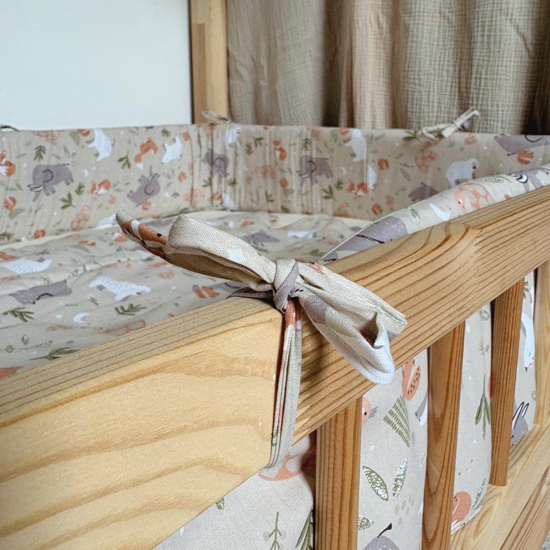 Tour de lit cabane coton animaux