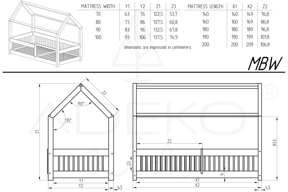 Cabinebed met lade Lila 70x140cm