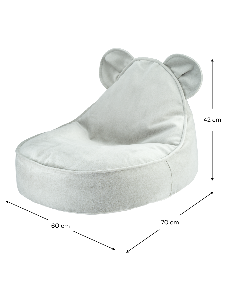 Fauteuil enfant ourson en velours - Vert menthe