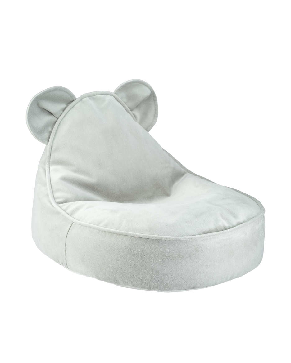 Fauteuil enfant ourson en velours - Vert menthe