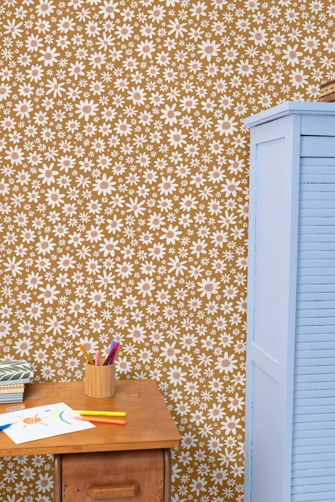 Papier peint enfant fleuri