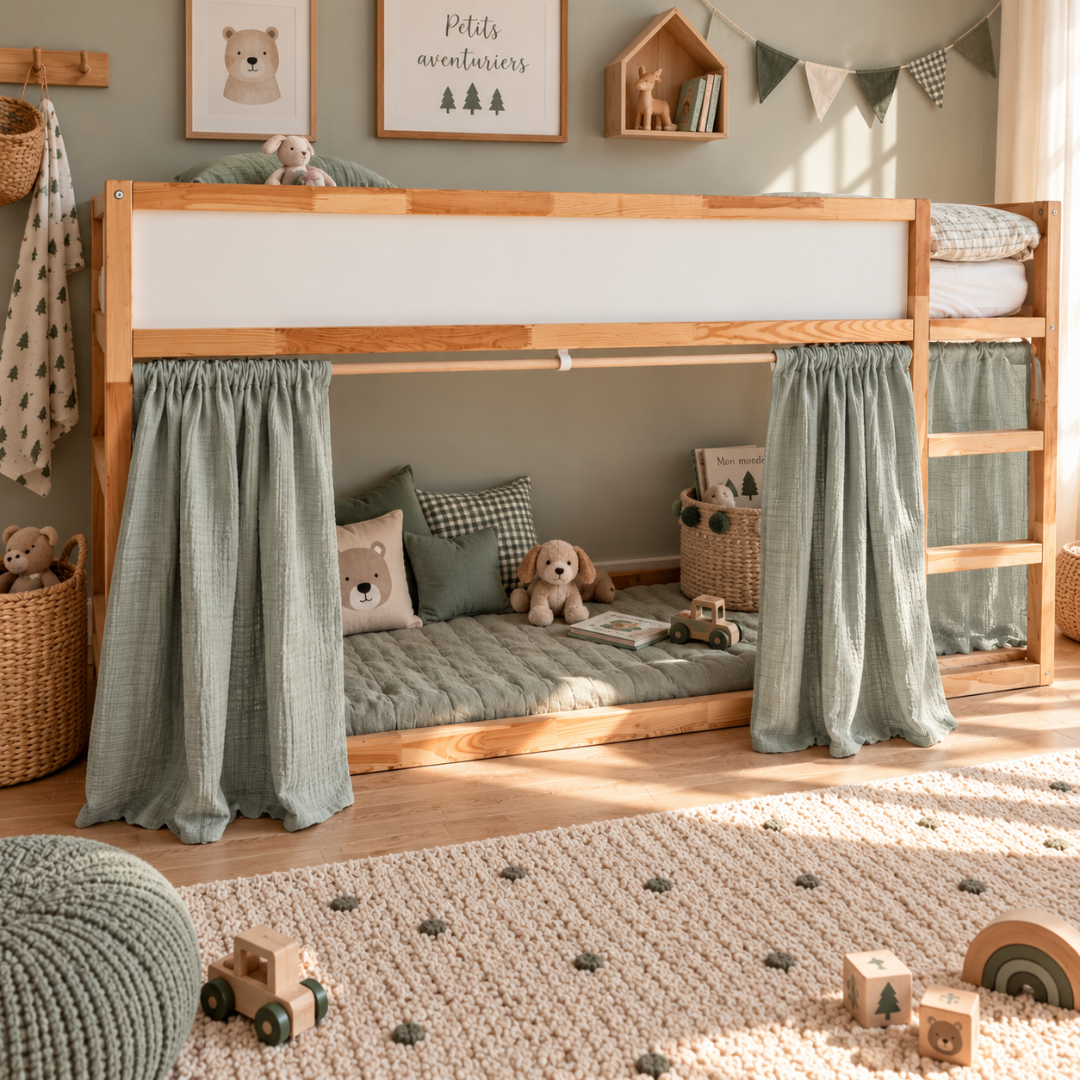 Rideaux lit Kura IKEA - Vert de gris