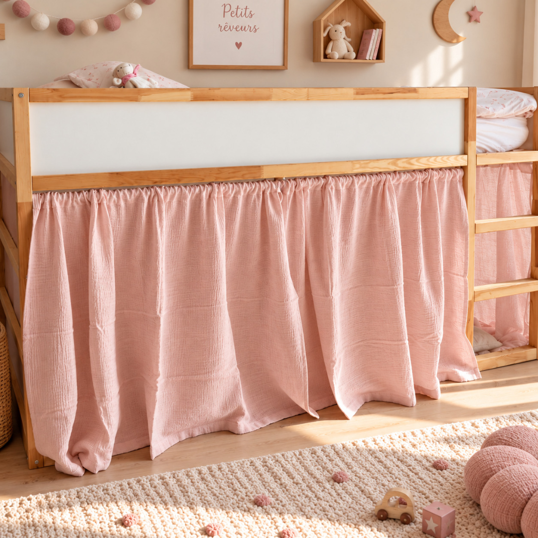 Rideaux lit Kura IKEA - Rose Blush