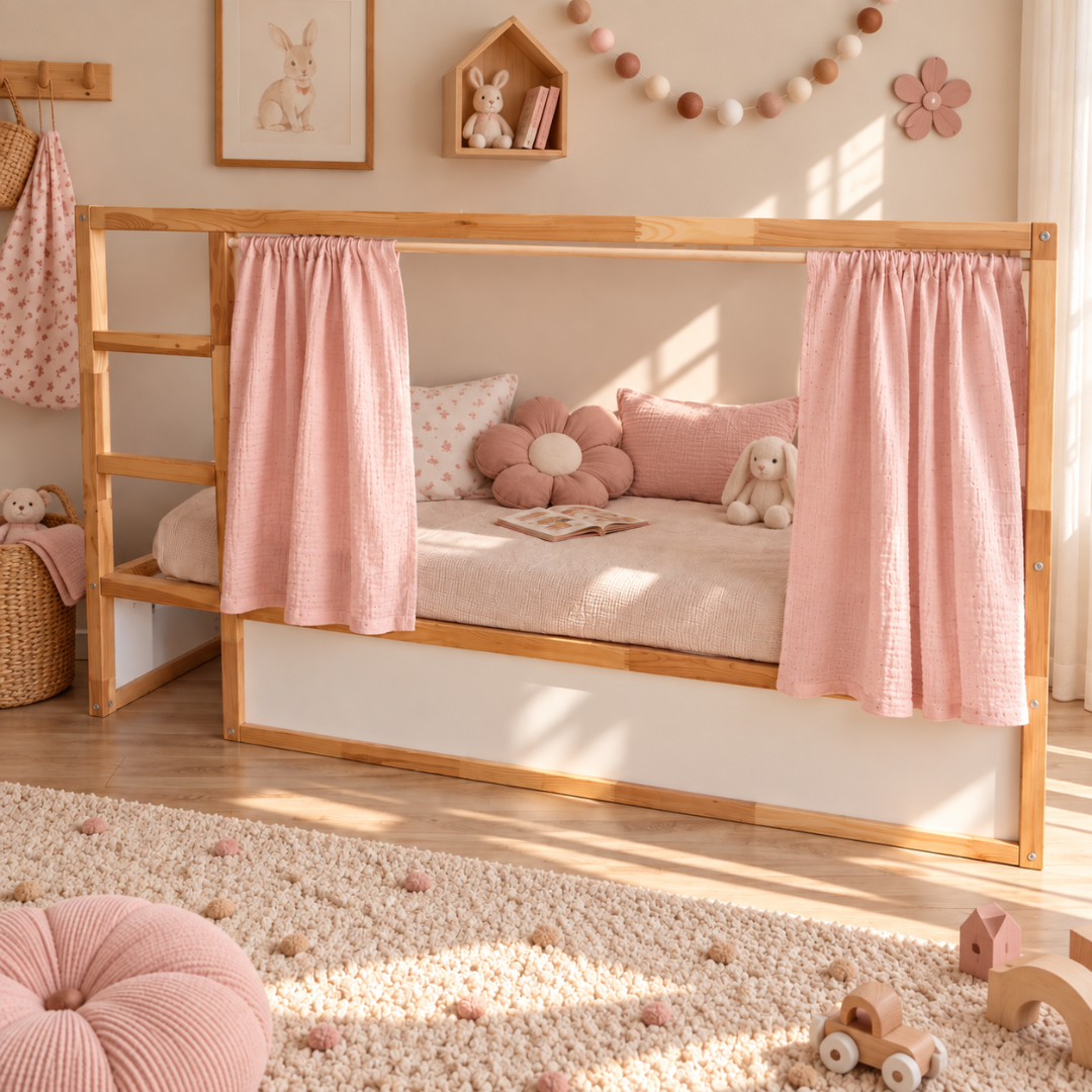 Rideaux lit Kura IKEA - Rose Blush