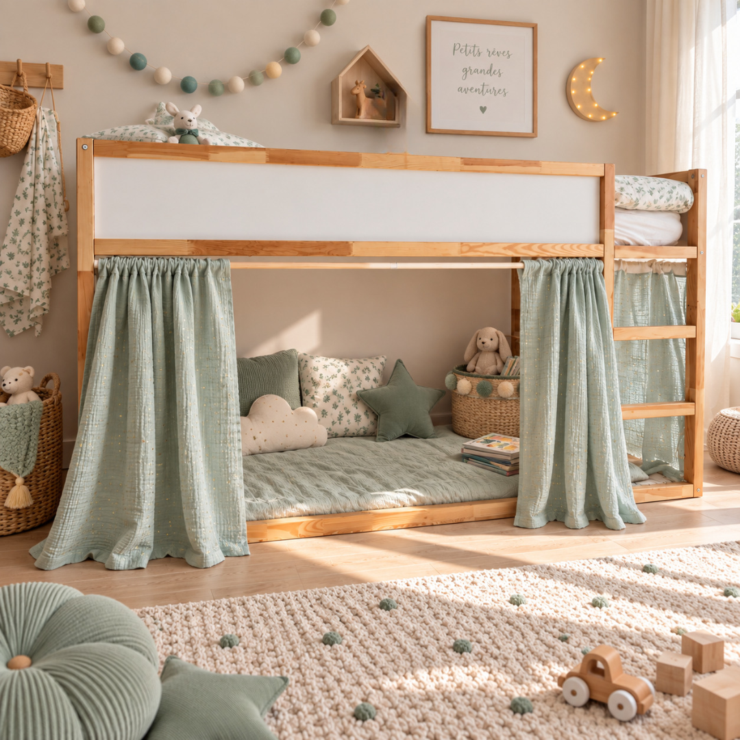 Rideaux lit Kura IKEA - Vert menthe clair
