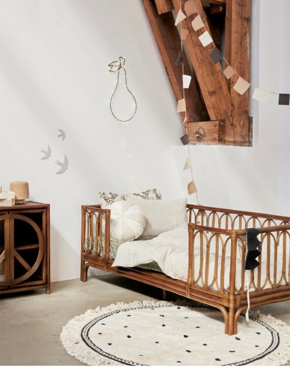 Tapis enfant Ecru à pois noirs