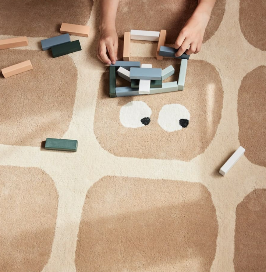 Tapis enfant Beige motif Yeux