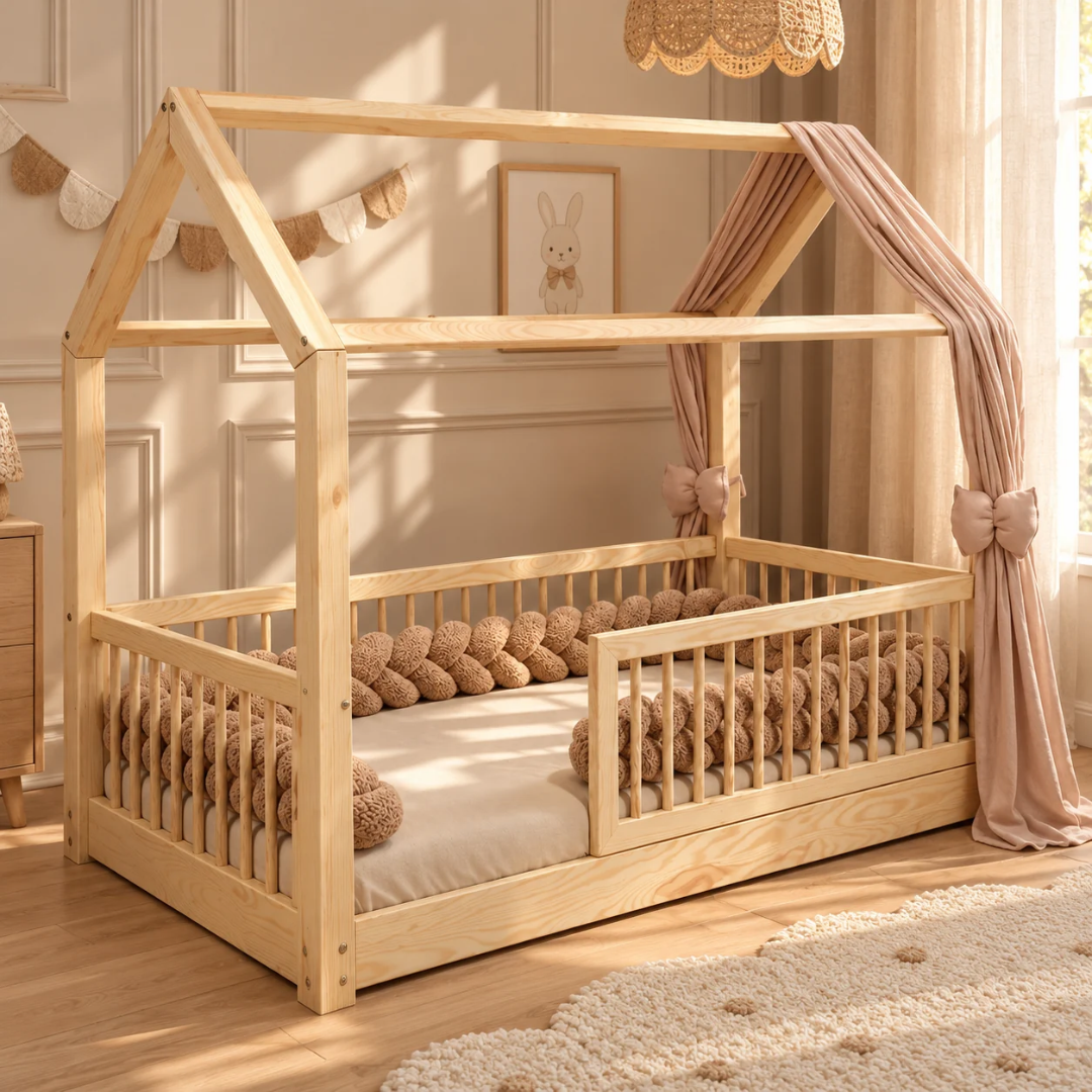 Donkerbeige bedvlecht 180cm