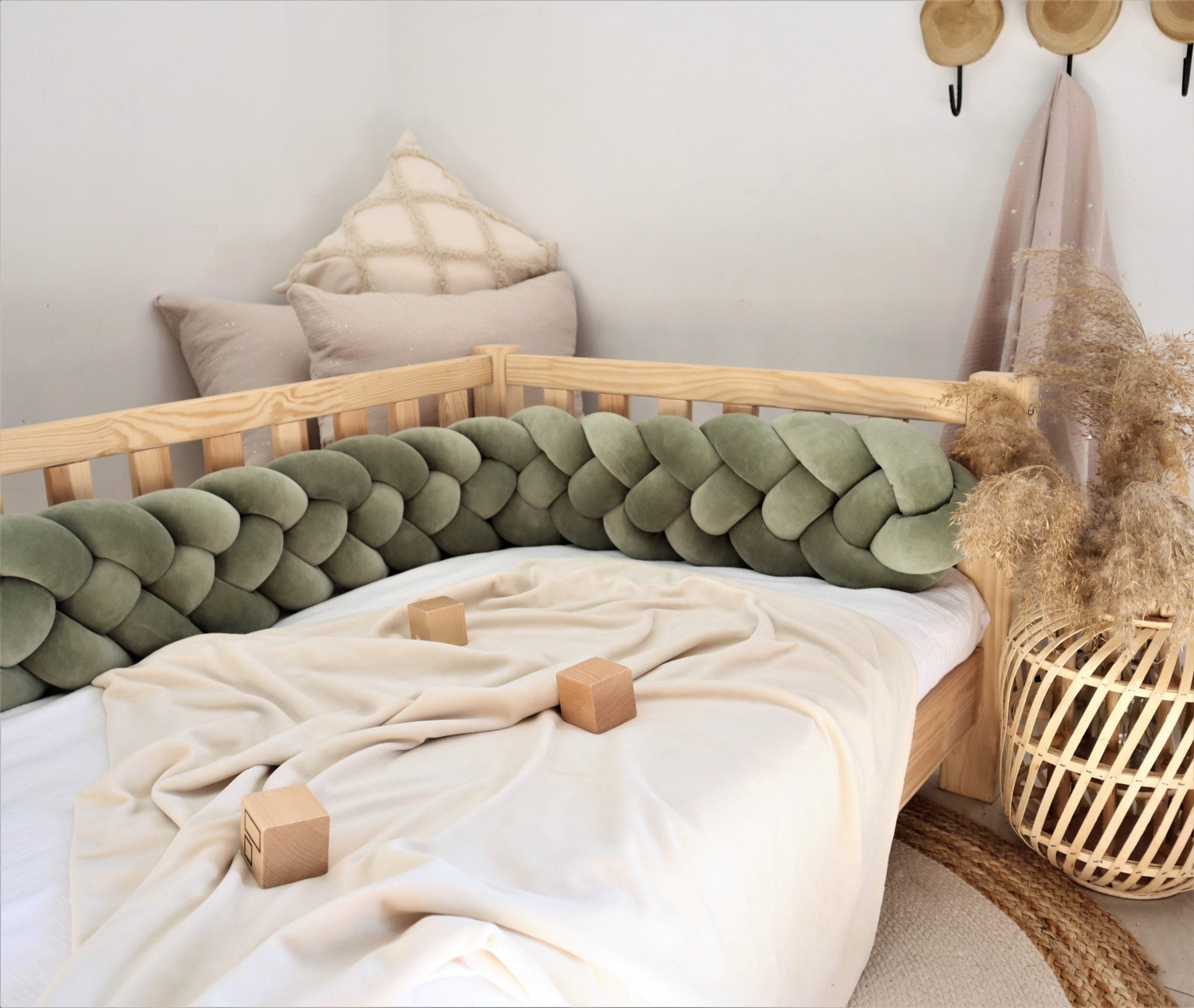 Tresse de lit 4 brins Vert 180cm