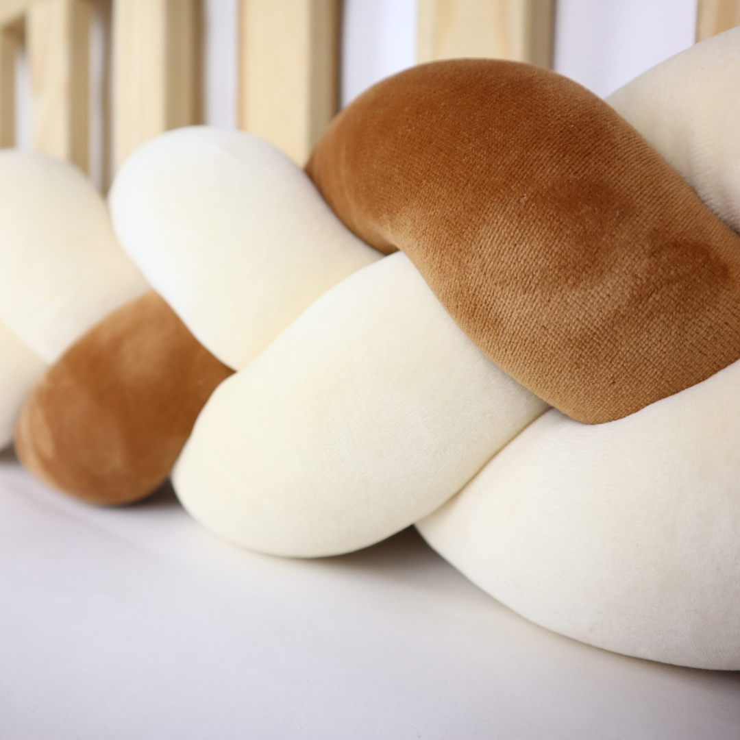 Tresse de lit 3 brins Ecru & camel