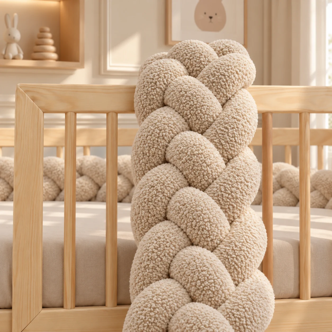 Tresse de lit 4 brins Teddy bouclette Beige