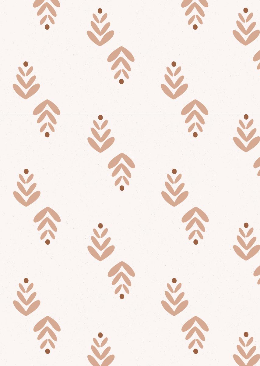 Papier peint chambre enfant Feuilles - Rose & Terracotta